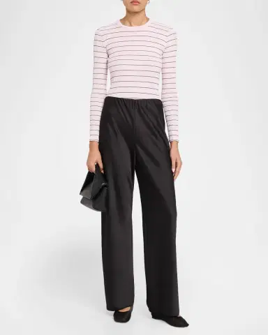 Vince Stripe Long-Sleeve Rib-Knit Tee | Thumbnail 2 Vince Stripe Long-Sleeve Rib-Knit Tee | Thumbnail 2