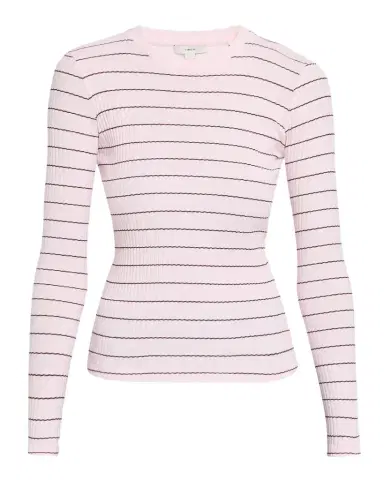 Vince Stripe Long-Sleeve Rib-Knit Tee | Thumbnail 1 Vince Stripe Long-Sleeve Rib-Knit Tee | Thumbnail 1