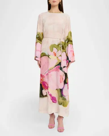 ACLER Regan Embellished Floral Tie-Waist Maxi Dress | Thumbnail 2 ACLER Regan Embellished Floral Tie-Waist Maxi Dress | Thumbnail 2