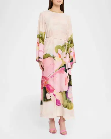 ACLER Regan Embellished Floral Tie-Waist Maxi Dress | Thumbnail 4 ACLER Regan Embellished Floral Tie-Waist Maxi Dress | Thumbnail 4