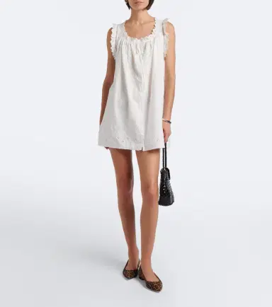 DÔEN Dôen Nessie broderie anglaise cotton minidress | Thumbnail 5
