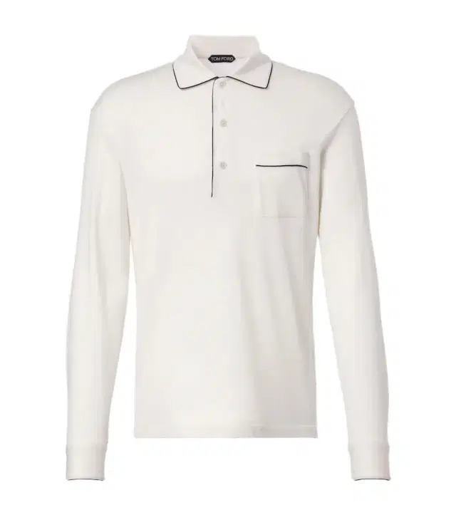 Tom Ford Silk and cotton piqué polo shirt
