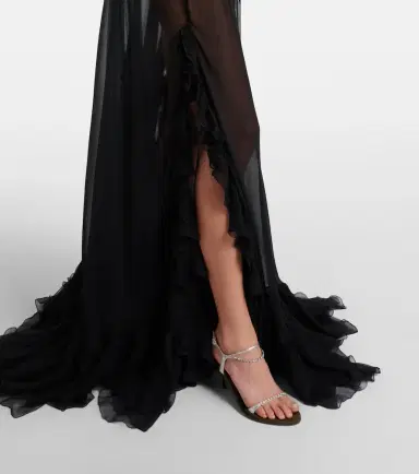 Chloé Chloé Ruffled sheer silk maxi skirt | Thumbnail 2