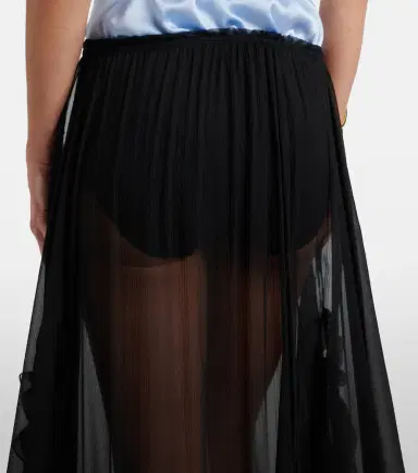Chloé Chloé Ruffled sheer silk maxi skirt | Thumbnail 4