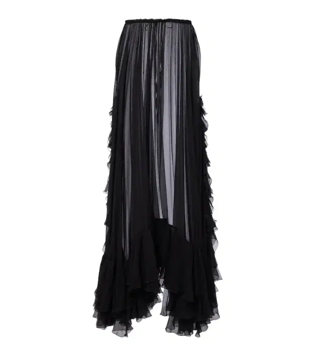 Chloé Ruffled sheer silk maxi skirt