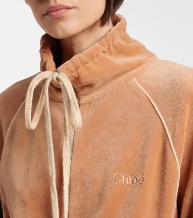 Chloé Chloé Cotton-blend velour zip-up sweatshirt | Thumbnail 4