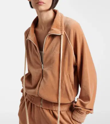 Chloé Chloé Cotton-blend velour zip-up sweatshirt | Thumbnail 6