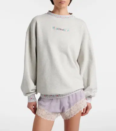Chloé Chloé Embroidered cotton jersey sweatshirt | Thumbnail 2