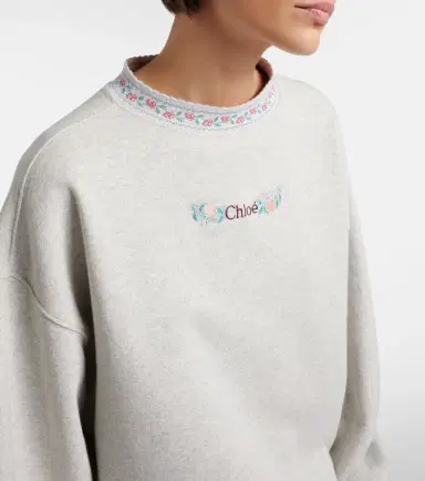 Chloé Chloé Embroidered cotton jersey sweatshirt | Thumbnail 5