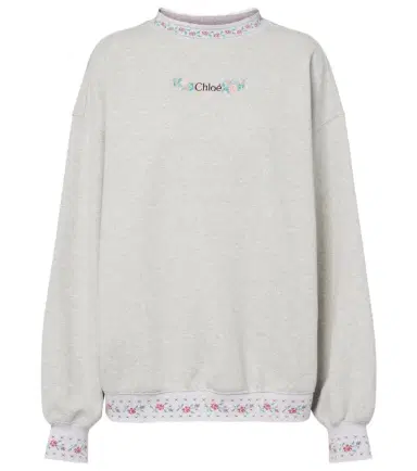 Chloé Chloé Embroidered cotton jersey sweatshirt | Thumbnail 1