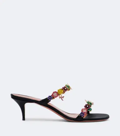 Amina Muaddi Vittoria embellished satin mules | Thumbnail 3