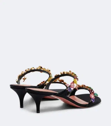 Amina Muaddi Vittoria embellished satin mules | Thumbnail 4