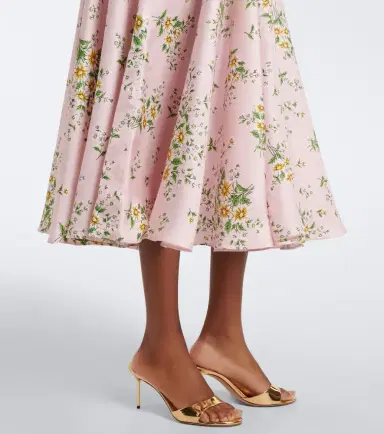 Rodarte Belted floral silk twill midi dress | Thumbnail 5 Rodarte Belted floral silk twill midi dress | Thumbnail 5