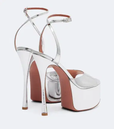 Amina Muaddi Aya mirrored leather platform sandals | Thumbnail 3 Amina Muaddi Aya mirrored leather platform sandals | Thumbnail 3