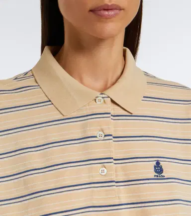 Prada Logo striped cotton piqué polo shirt | Thumbnail 2