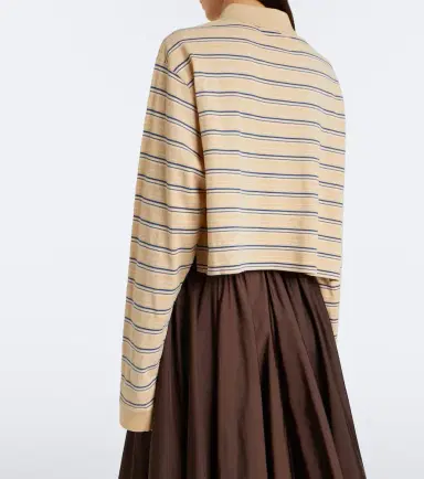 Prada Logo striped cotton piqué polo shirt | Thumbnail 3