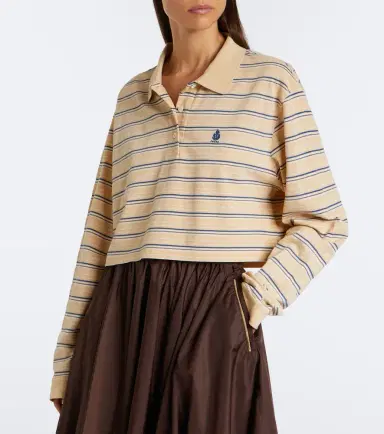 Prada Logo striped cotton piqué polo shirt | Thumbnail 5