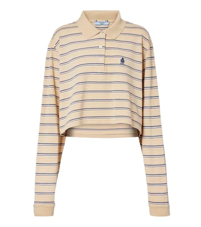 Prada Logo striped cotton piqué polo shirt