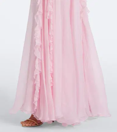 Costarellos Embellished floral-appliqué silk gown | Thumbnail 3