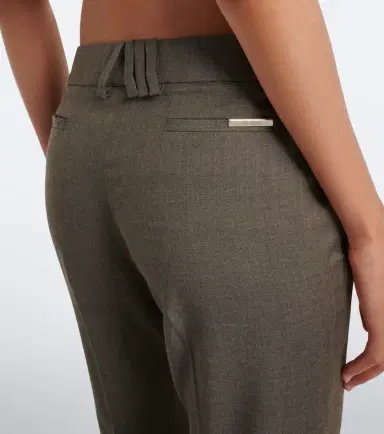 The Attico Low-rise wool-blend flared pants | Thumbnail 2