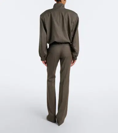 The Attico Low-rise wool-blend flared pants | Thumbnail 4