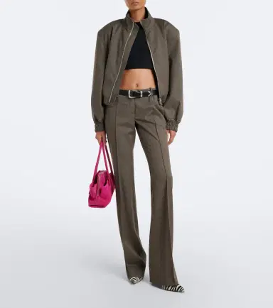 The Attico Low-rise wool-blend flared pants | Thumbnail 6