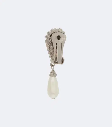Alessandra Rich Crystal-embellished faux pearl clip-on earrings | Thumbnail 3