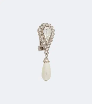 Alessandra Rich Crystal-embellished faux pearl clip-on earrings | Thumbnail 4