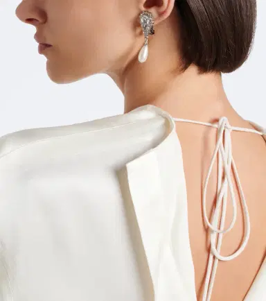 Alessandra Rich Crystal-embellished faux pearl clip-on earrings | Thumbnail 5