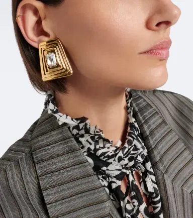 Alessandra Rich Crystal-embellished clip-on earrings | Thumbnail 5 Alessandra Rich Crystal-embellished clip-on earrings | Thumbnail 5