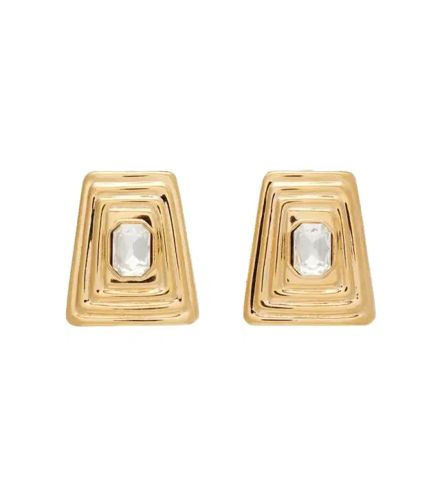 Alessandra Rich Crystal-embellished clip-on earrings
