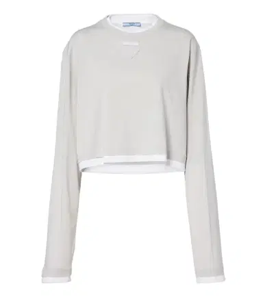 Prada Cotton piqué and jersey top | Thumbnail 1 Prada Cotton piqué and jersey top | Thumbnail 1