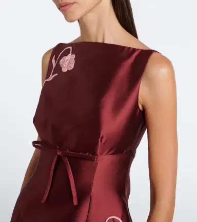 Erdem Mikado embroidered satin cocktail dress | Thumbnail 5