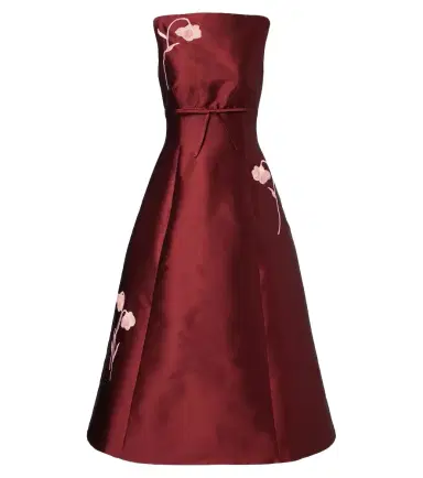 Erdem Mikado embroidered satin cocktail dress | Thumbnail 1