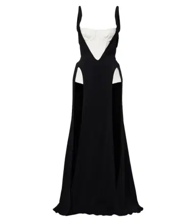 Mugler re/edit Jeu de Paume crêpe gown | Thumbnail 1 Mugler re/edit Jeu de Paume crêpe gown | Thumbnail 1