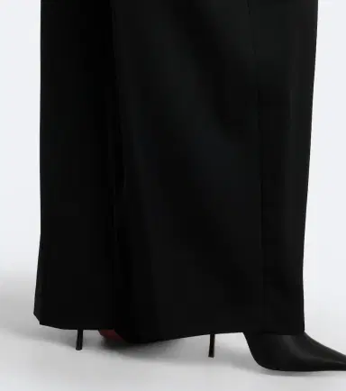 Mugler Pleated virgin wool wide-leg pants | Thumbnail 3