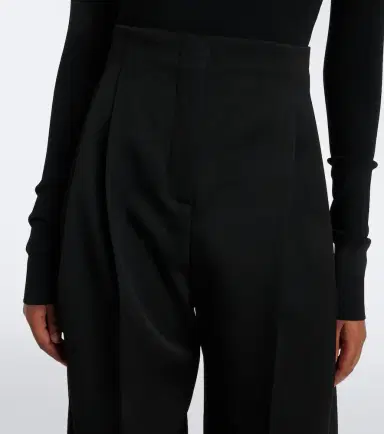 Mugler Pleated virgin wool wide-leg pants | Thumbnail 4
