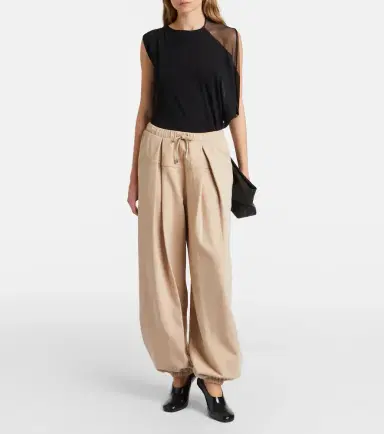 Sportmax Pleated cotton-blend jersey sweatpants | Thumbnail 3 Sportmax Pleated cotton-blend jersey sweatpants | Thumbnail 3