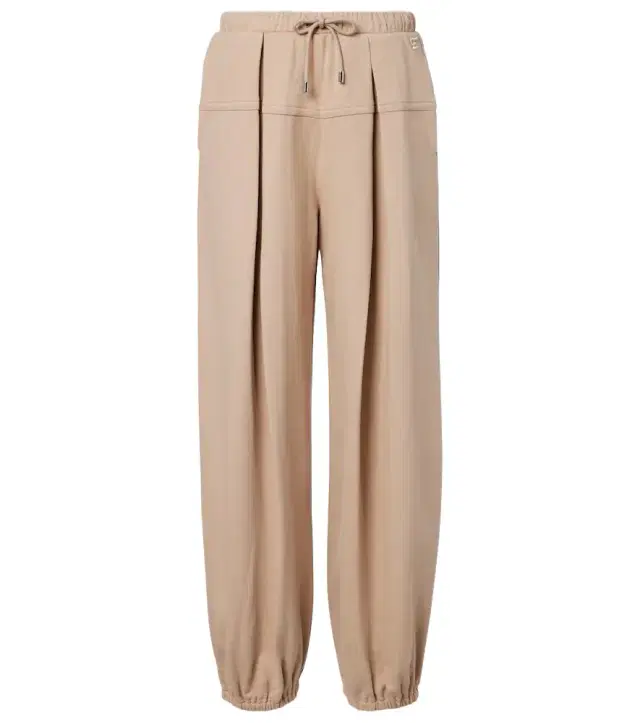 Pleated cotton-blend jersey sweatpants