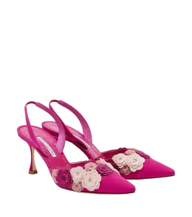 Manolo Blahnik Svemuta floral-appliqué slingback pumps | Thumbnail 1 Manolo Blahnik Svemuta floral-appliqué slingback pumps | Thumbnail 1