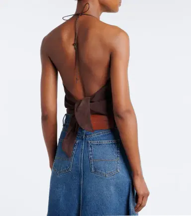 STOULS Rosie halterneck suede top | Thumbnail 2