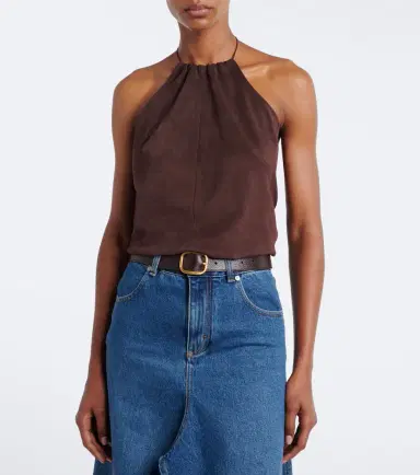 STOULS Rosie halterneck suede top | Thumbnail 4