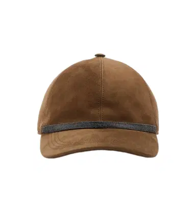 Brunello Cucinelli Monili suede baseball cap | Thumbnail 1