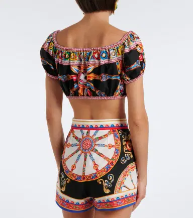 Dolce & Gabbana Carretto cotton poplin crop top | Thumbnail 5 Dolce & Gabbana Carretto cotton poplin crop top | Thumbnail 5