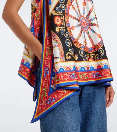 Dolce & Gabbana Carretto silk twill halterneck top | Thumbnail 2 Dolce & Gabbana Carretto silk twill halterneck top | Thumbnail 2