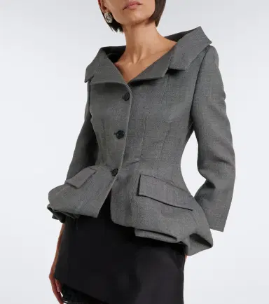 Magda Butrym Peplum virgin wool blazer | Thumbnail 2 Magda Butrym Peplum virgin wool blazer | Thumbnail 2