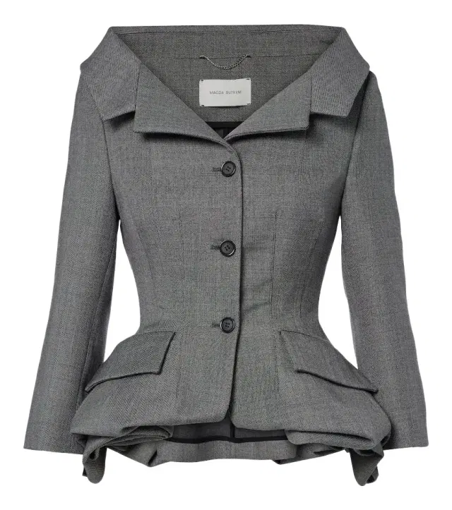 Peplum virgin wool blazer