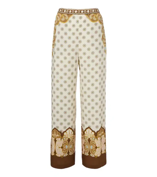 Club printed wide-leg pants