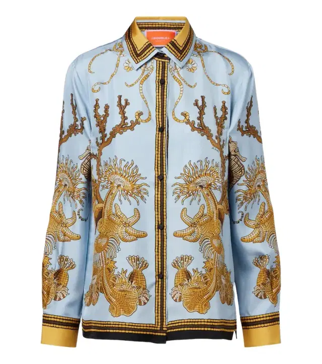 Boy printed silk satin shirt