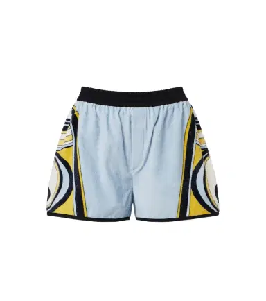 La DoubleJ Pull-up printed cotton terry shorts | Thumbnail 1